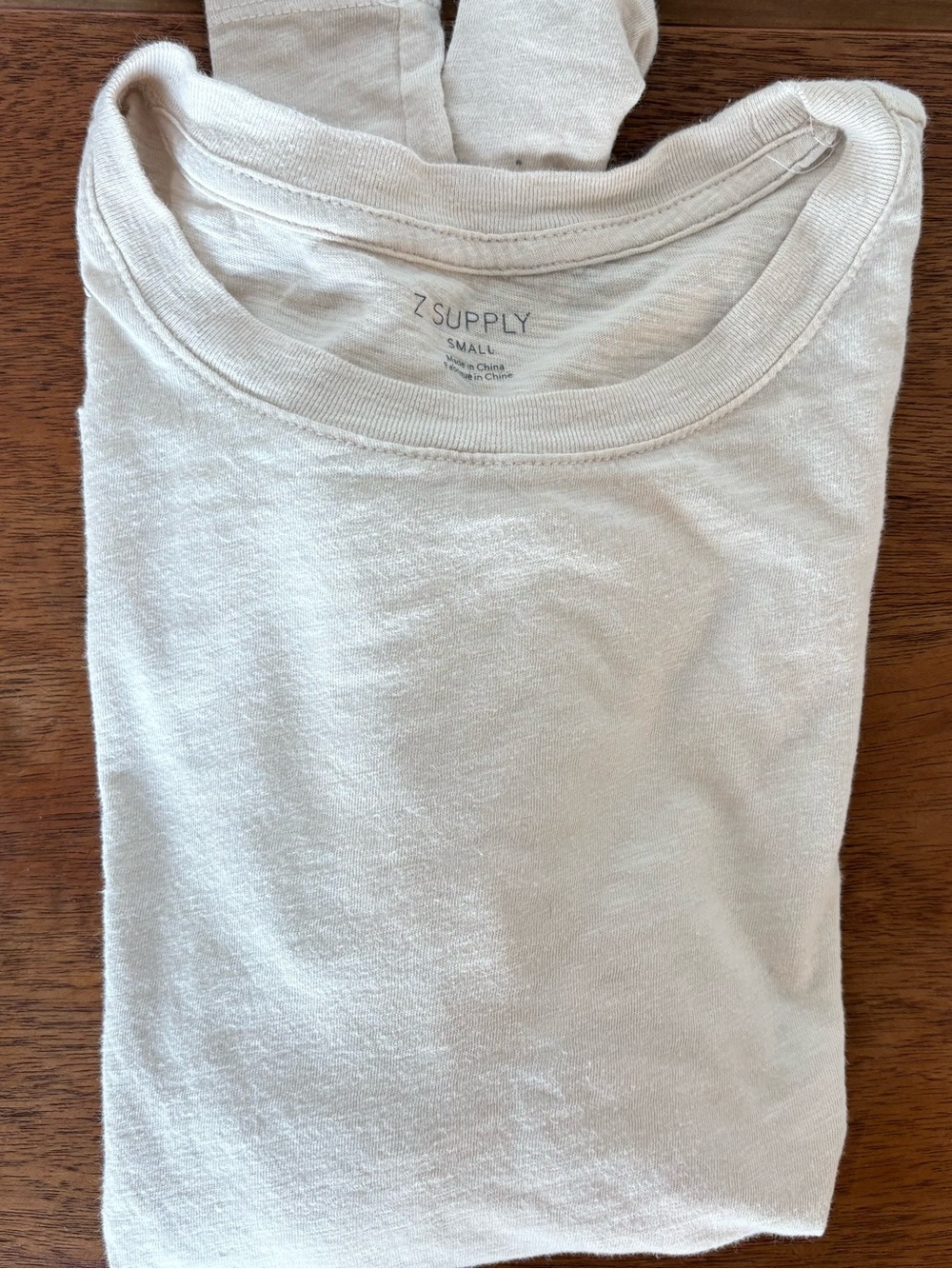 Z Supply Women's Long Sleeve Tee in Light Cream